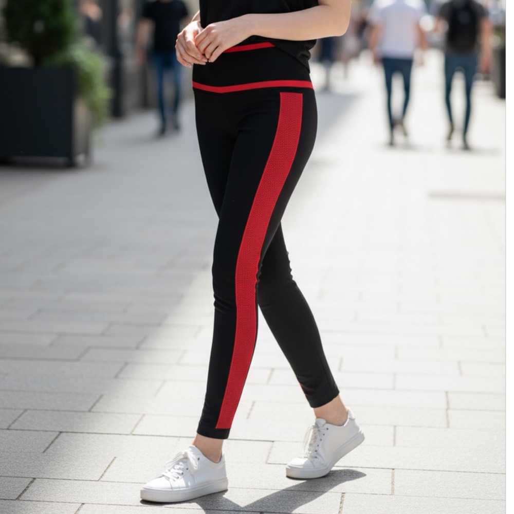 Black and Red Activewear compression leggings